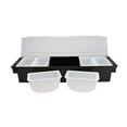 thumbnail image 1 of 6 Tray Garnish Station Compartment Black Condiment Holder Kitchen Small Rack, 1 of 8