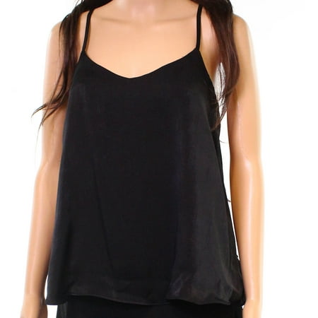 - Womens Satin Racerback Ruffle Tank Top XS