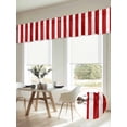 thumbnail image 6 of Red Striped Valances for Windows, Christmas Farmhouse Red White Stripes Light Filtering Kitchen Curtains, Rod Pocket Window Valance Curtains for Living Room Bedroom, 42" W x 18" L, 2 Panels, 6 of 9