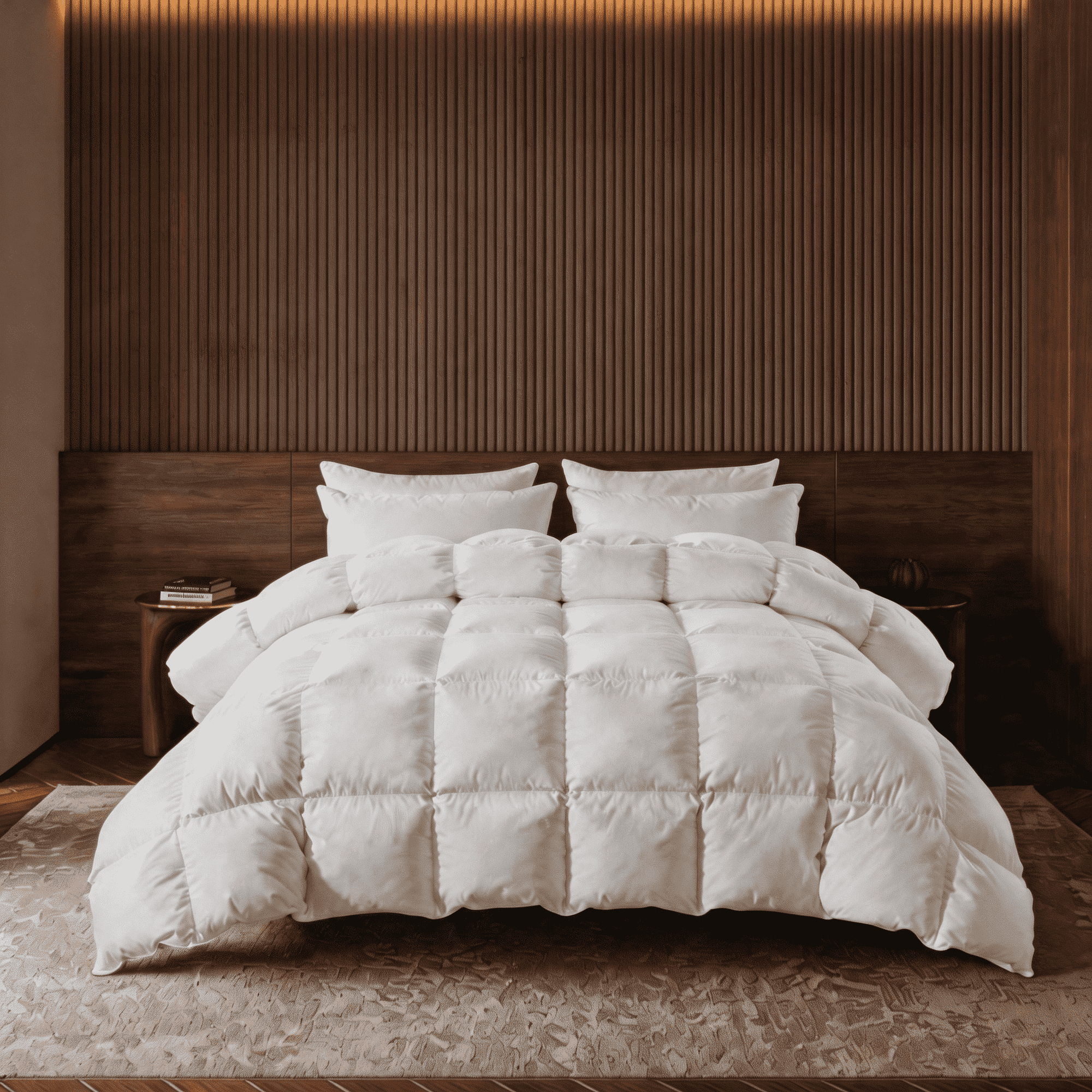 BedTreat Down Feather Comforter Full Size, Luxury Hotel Bedding Comforter All Season Duvet Insert, Medium Warmth 100% Cotton Cover with Corner Tabs（82x86 inch）
