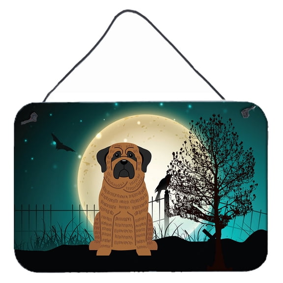Carolines Treasures BB2205DS812 Halloween Scary Mastiff Brindle Wall or Door Hanging Prints  8x12 multicolor