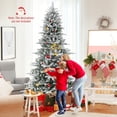 thumbnail image 2 of Gymax 8 FT Snow Flocked Artificial Christmas Tree w/ 1447 PVC & PE Tips 800 LED Lights, 2 of 10