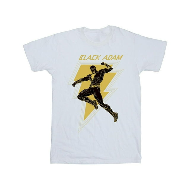 DC Comics T-Shirt Garçon Noir Adam avec Poitrine Dorée