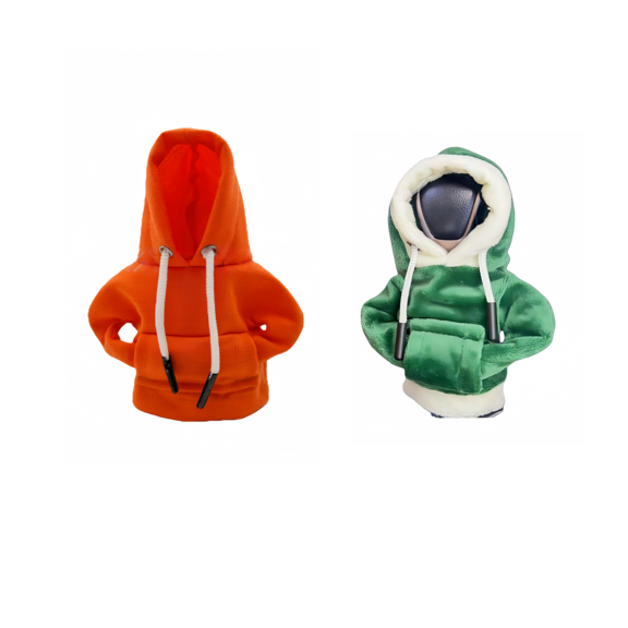 Car Gear Shift Hoodie, Universal Gear Shift Knob Cover, Hoodie For Car Shifter, Automotive Manual Interior Cute Gadgets, Car Interior Accessories And Decorations-orange-Threepiece pack