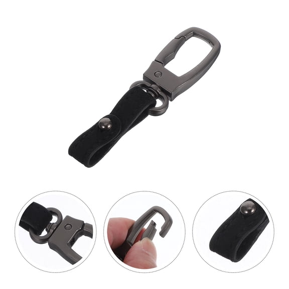 DEEPCRAFF Heavy Duty Black Metal Keychain Key Holder for Keys and Thick Waistbelts and Secure