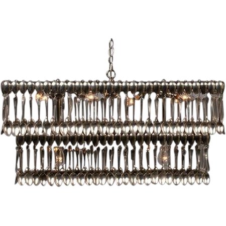 

Large Spoondelier Vintage Spoon Chandelier Custom-Made Rectangular