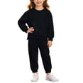 thumbnail image 2 of LvhaoGJOB Little Kids Boys Sweatshirt and Jogger Pants Outfit Set, Black - fleece fabric, 2 of 7