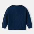thumbnail image 4 of Babcutegg Kid Boys Sweaters Soild Color Crew Neck Pullover Warm Tops for Girls Navy, 4 of 4