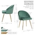 thumbnail image 6 of Porthos Home Daija Velvet Dining Chairs With Stylish Gold Chrome Legs, Supportive Semi-circular Back And Comfortable Cushion (Great As Accent Chairs, Side Chairs Too), 6 of 7