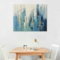 thumbnail image 2 of Chilfamy Ready to Hang Fall Decor Blue Abstract Decoration with Gold Leaf Canvas Wall Art Picture 20x16in 20x16in, 2 of 3