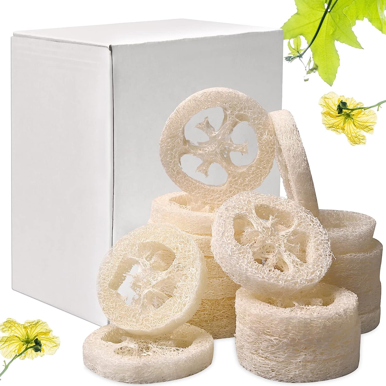 Holzlrgus Natural Loofahs Slices for Soap Making, 50 Pack 0.78 inch