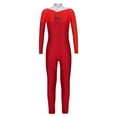 thumbnail image 3 of TiaoBug Kids Girls Rhinestone Long Sleeve Full Body Jumpsuit Ballet Dance Gymnastics Leotard Bodysuit Red&Burgundy 10, 3 of 7