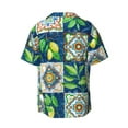 thumbnail image 2 of Wukai Lemon and Leaves Men's Casual Short-Sleeve Button Down Shirt - Lightweight Summer Dress Shirt for Daily Wear-XX-Large, 2 of 7