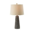 thumbnail image 3 of Youmumeub 26" Bedside & End Table Lamp, Black Stone Cone Base with 14" Beige Fabric Drum Shade, Modern Accent Lighting for Bedroom and Living Room, 3 of 12