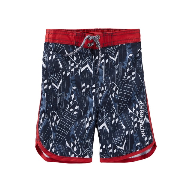 OshKosh B'gosh Little Boys' Bathing Swim Trunks- Surf Red Trim- Size 4T