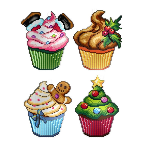 "Christmas Cupcakes" 172CS Counted Cross-Stitch Kit