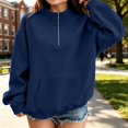 thumbnail image 6 of Abcomgle Girls Half Zip Sweatshirt 7-8 Oversized Long Sleeve Pullover for Kids Cute Fashion Fleece Girls Half Zip Sweater with Pockets, 6 of 6