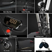 Mebike Dual Motor Electric Scooter for Adults ,53MPH &53 Miles Long Range ,72V 6000W E Scooter with Seat,11INCH Off-Road Tires,UL2272