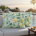 thumbnail image 5 of Farm Watercolor Pillow Covers 2 Pack Lemon Leaf Flowers Green Background Pillowcase Waterproof Outdoor Throw Pillow Cover for Patio Balcony Rectangular Cushion 20”x12”, 5 of 9