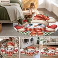 thumbnail image 5 of Large Round Rug 8Ft Washable Non-Slip, Christmas Snowman Circle Area Rugs for Living Room Bedroom, Winter Snowflakes Green Buffalo Plaid Indoor Floor Mats Carpet Runner for Home Decor, 5 of 8