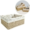 thumbnail image 4 of GROWTH TANK Handmade Rattan Storage Basket Clothing Cosmetics Sundries Container for Desktop cream color A, 4 of 9