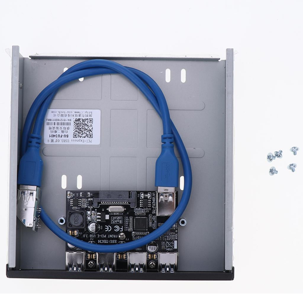 4 Ports -E USB 3.0 Hub Controller Adapter Splitter, E USB Port Card External Expansion, with 15 Pin Power Supply Connector