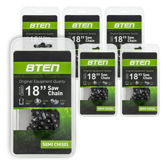 8TEN Chainsaw Chain 18 inch .063 .325 74 DL for Stihl 260 22BPX074G 6 Pack 810-CCC2243H