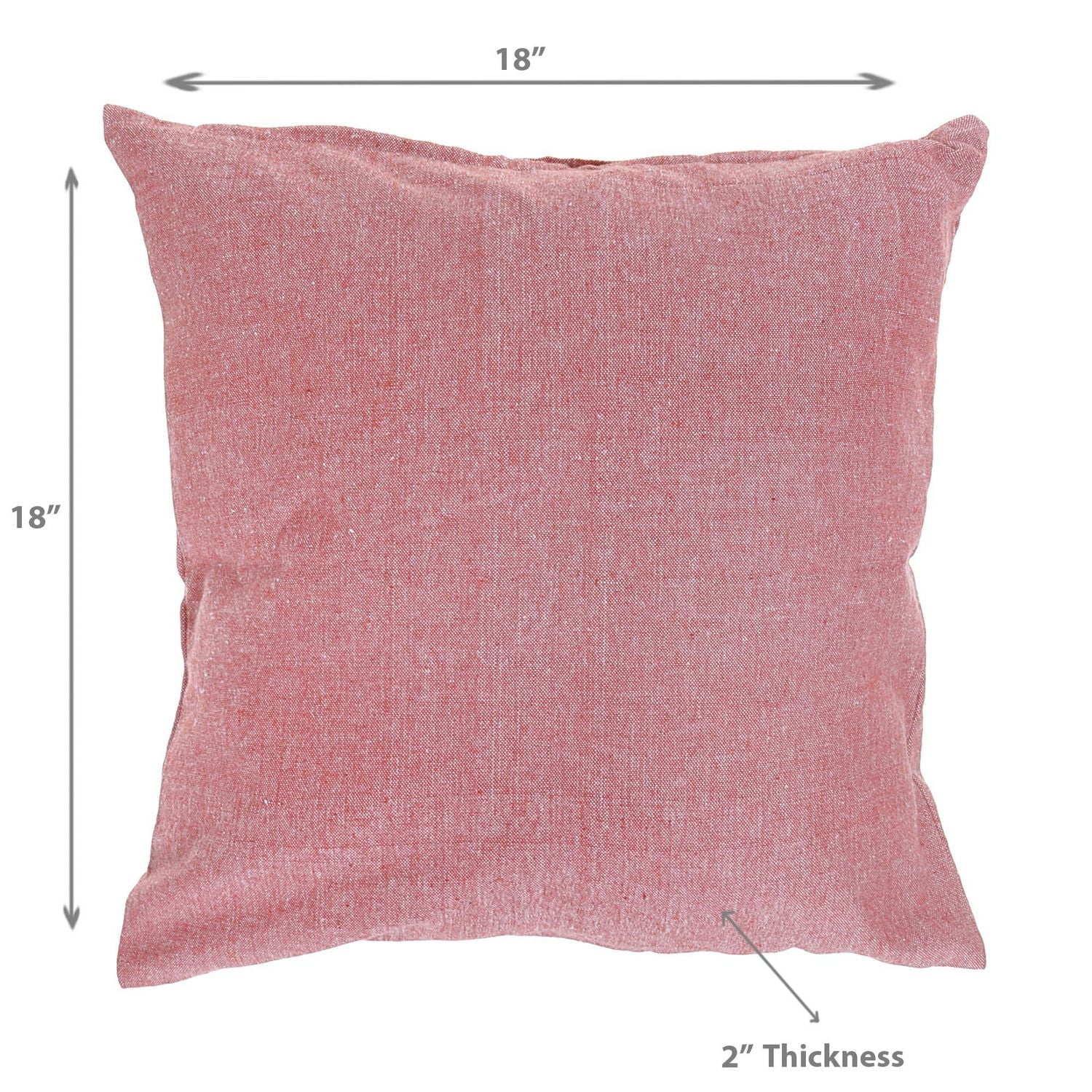 Chambray Cushion With Zipper Clay 18 X 18 - Set of 2