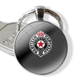 thumbnail image 1 of FK Partizan-Llavero colgante de cabujón de cristal, hecho a mano, para coche, 1 of 4