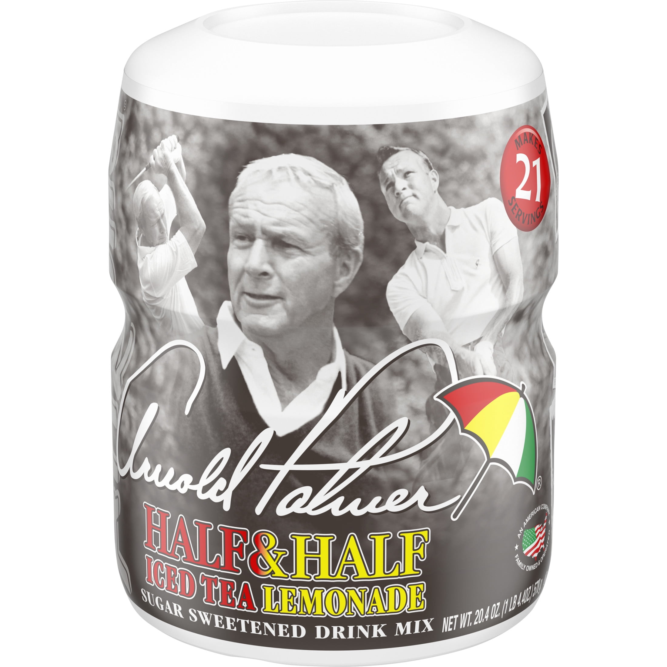(4 pack) AriZona Arnold Palmer Half & Half Iced Tea Lemonade Naturally Flavored Sugar Sweetened Powdered Drink Mix, 20.4 oz Canister