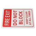thumbnail image 4 of OUNONA Red Emergency Fire Exit Sign with Aluminium Alloy Frame, Safety Warning Door Sign for Clear No Block Access, 1 Set, 4 of 8