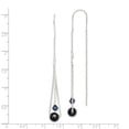 thumbnail image 3 of Auriga Fine Jewelry 925 Sterling Silver Black Crystal Threader Earrings for Women, 3 of 6