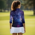 thumbnail image 4 of Garronmavis Galaxy Women's Golf Shirt and Sun Visor Hat Set Moisture Wicking 3/4 Sleeve Golf Shirts Adjustable Fashion Baseball Golf Cap Suitable for Tennis Enthusiasts Quick Dry, 4 of 7
