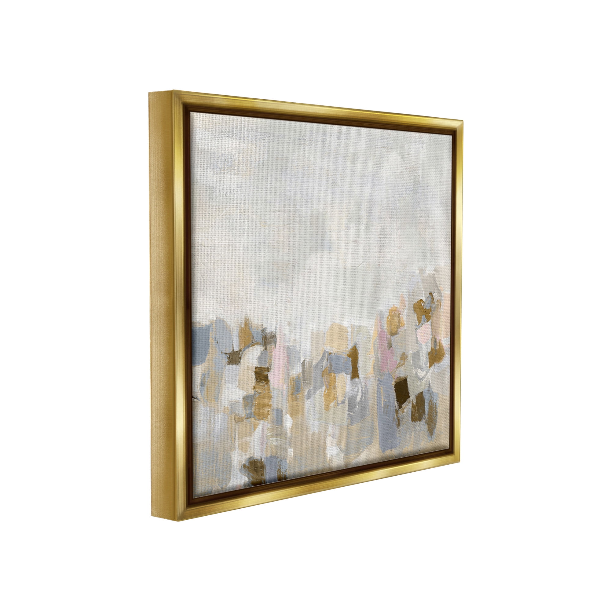 Stupell Industries Modern Flecked Landscape Abstract Painting Gold Floater Framed Canvas Art Print Wall Art, 25 x 25