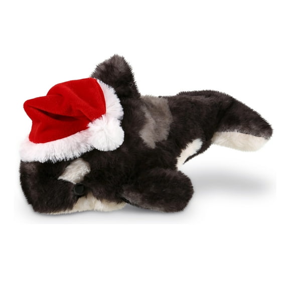 DolliBu Santa Killer Whale Stuffed Animal Plush Toy - Super Soft Ocean Life Animal Dress Up with Red Santa Claus Hat, Cute Ocean Life Christmas Holiday Gift - 11.5 Inches