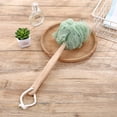 thumbnail image 4 of Trianu Loofah Sponge Back Scrubber, Exfoliating Luffa Pouf on a Stick, Bath Sponge Lufa Shower Brush with Wooden Long Handle for Men & Women (Green), 4 of 8