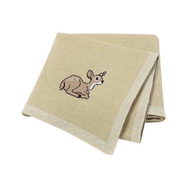 Mantas de punto Súper suaves para bebé recién nacido, fundas de algodón para cochecito, cama para dormir, lindo ciervo, niños pequeños, niñas, sofá, cuna, edredón