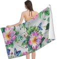 thumbnail image 2 of PHYHOO Flowers Printed Microfiber Sand Free Pool Towel Lightweight Oversized Quick Dry Absorbent Compact Travel Must Have for The Swimming, Yoga, Camping, Summer Cruise Ship Es 30x60in, 2 of 8