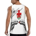 thumbnail image 3 of Easygdp Moose Kissing Under Mistletoe Men's Tank Top, Sleeveless Muscle T Shirts, Breathable, Quick-Dry, Loose for Gym, Running, Fitness - Medium, 3 of 9