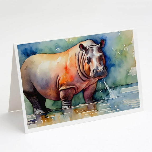 Carolines Treasures DAC2934GCA7P 0.01 x 5 x 7 in. Hippopotamus Greeting Cards - Pack of 8