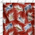 thumbnail image 2 of Soimoi Red Moss Georgette Fabric Print Feather Print Sewing Fabric Yard 42 Inch Wide, 2 of 6