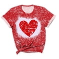 thumbnail image 1 of Plebaso T-Shirts de la Saint-Valentin pour Femmes Imprimé Cœur Tee Tops Décontracté Manches Courtes T-Shirts Femmes P-5TG, 1 of 6