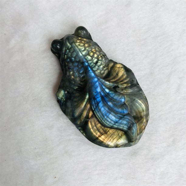 Venta al por mayor Natural tallado a mano cristal azul Animal regalo labradorita mariposa elefante serpiente