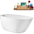 thumbnail image 2 of 59" Streamline N1780BBR Soaking Freestanding Tub and Tray With Internal Drain in Brushed Brass, 2 of 7