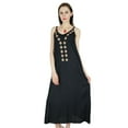 thumbnail image 3 of Bimba Women Black Summer Dress Mid Calf Length Custom Casual Dress, 3 of 9