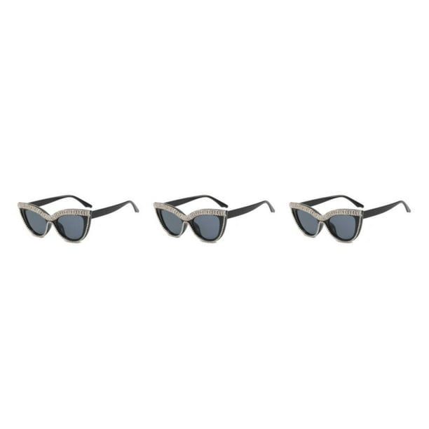 Qarigey 1 par de gafas de mujer con montura de PC, bonitas y elegantes gafas de repuesto de diamantes de imitación de cristal para fiesta de Type1 NO1
