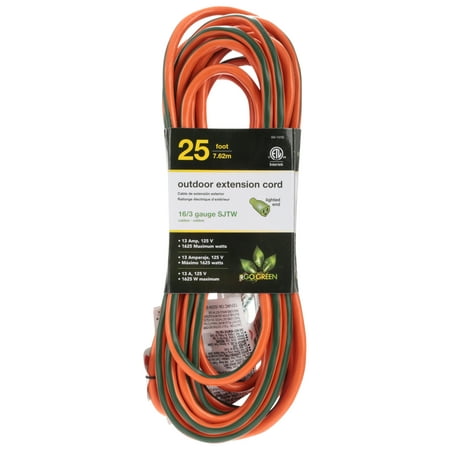 GoGreen Power 16/3 13725 25' Heavy-Duty Extension Cord, Lighted (Best Outdoor Extension Cord)