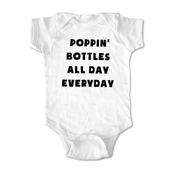 Poppin' Bottles all day everyday - wallsparks cute & funny Brand - baby one piece bodysuit - Great baby shower gift!