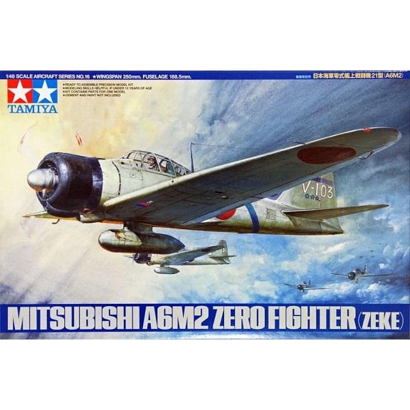 Tamiya 1/48 A6M2 Zero Fighter Type 21 TAM61016 Plastic Models Airplane 1/48