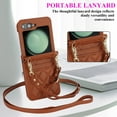 thumbnail image 3 of for Samsung Galaxy Z Flip 6 Crossbody Wallet Case with Built-in Card Slots Premium PU Leather Wristlet Strap and Lanyard, Carrying Handbag Phone Case for Samsung Galaxy Z Flip 6 Women Girls, Brown, 3 of 6
